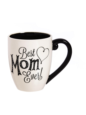 Cypress Home Beautiful Mom Black Ink Ceramic Cup O' Joe With Matching Box - 6 X 5 X 4 Inches Indoor/outdoor Home Goods F