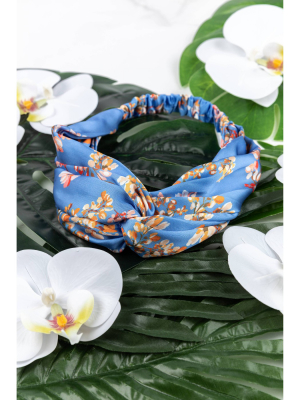 Sincerely Jules By Scunci Floral Head Wrap - Blue