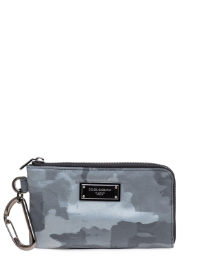 Dolce & Gabbana Camouflage Print Zipped Wallet