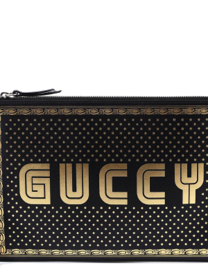 Gucci Guccy Polka Dot Clutch