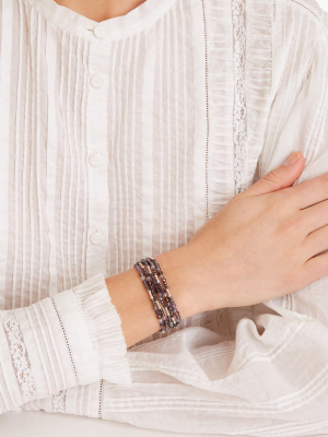 Iolite And Silver Mix Naked Wrap Bracelet