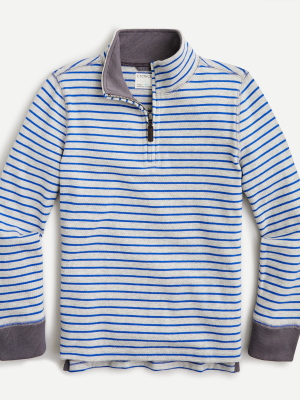 Kids' Half-zip Cotton Popover In Stripe