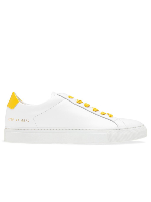 Common Projects Retro Low Glossy - White/yellow