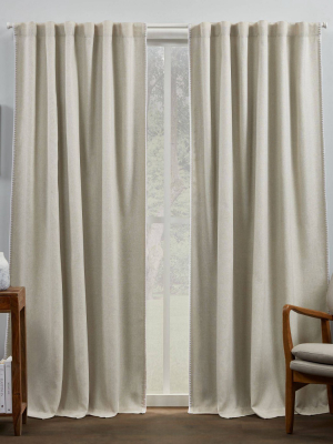 Set Of 2 Marabel Lined Blackout Hidden Tab Top Curtain Panel - Exclusive Home