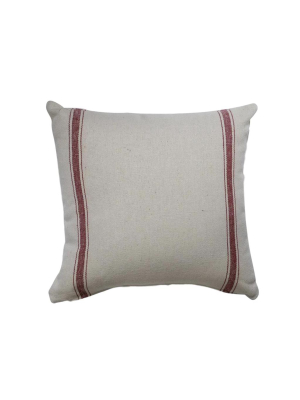 Farmhouse Red Stripe Pillow Cover - 18 X 18