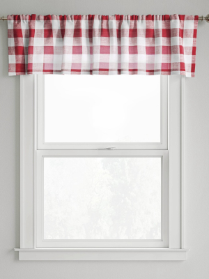 15"x54" Small Check Window Valance Red - Threshold™