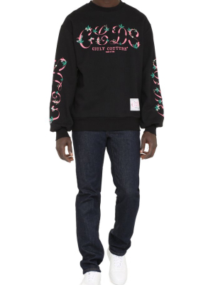 Gcds Floral Logo Crewneck Sweatshirt