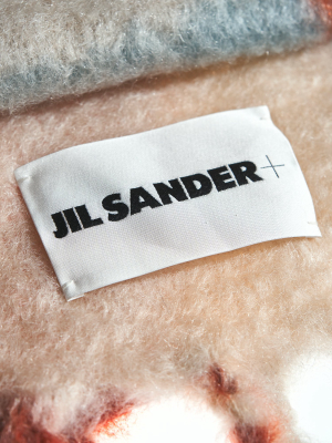 Jil Sander Logo Patch Fringed Scarf