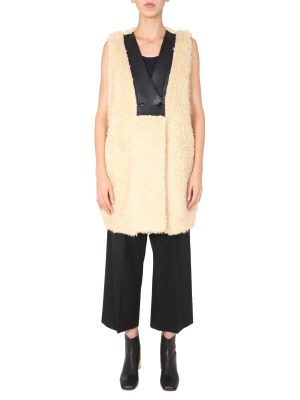 Mm6 Maison Margiela Teddy Sleeveless Coat