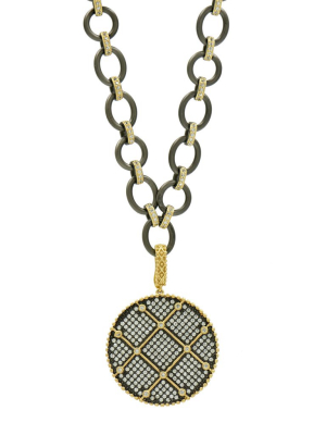 Signature Double Sided Pendant Chain Link Necklace