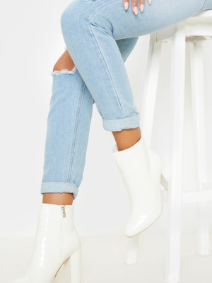 White Croc Behati Ankle Boot