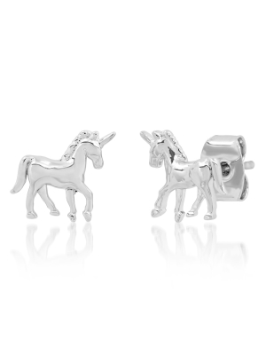 Tai Simple Gold Unicorn Post Earrings