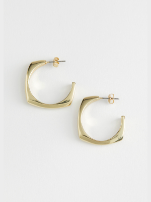 Squared Open Hoop Earrings