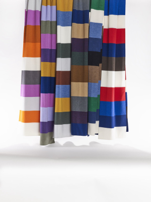 Extra Fine Striped Merino Wool Scarves - Col. Five