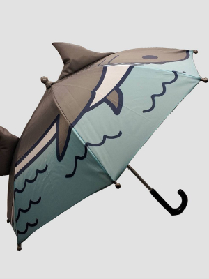 Toddler Boys' Shark Print Stick Umbrella - Cat & Jack™ Gray/blue