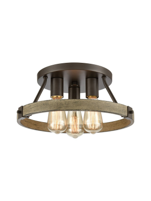 Transitions 3-light Semi Flush In Oil Rubbed Bronze And Aspen