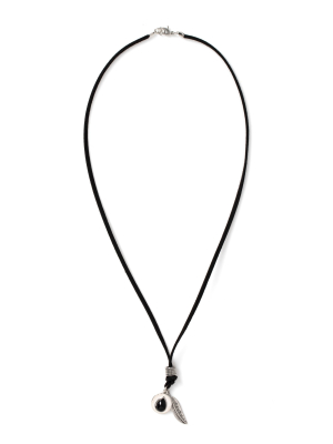 Black Fabric Pendant Necklace*