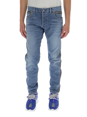 Balmain Logo Embossed Tapered Jeans