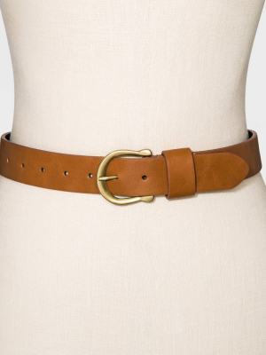 Women's Horseshoe Buckle Belt - Universal Thread™ Cognac