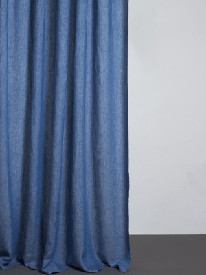 Two Tone Stonewashed Linen Curtains - Col. Denim