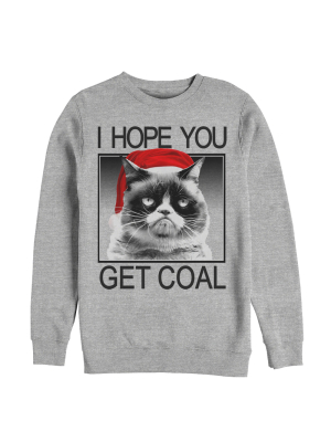 Men's Grumpy Cat Christmas Get Coal Sweatshirt