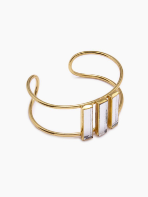 Damianis Mirrored Brass Cuff Bracelet - Gold