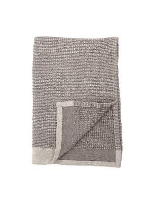 Set Of 2 Cotton Waffle Weave Kitchen Towels In Grey