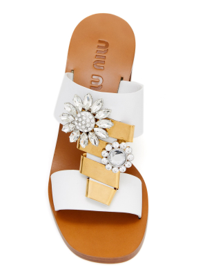 Embellished Leather Sandals