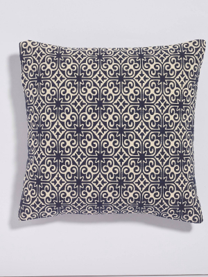 18"x18" Global Cotton Weave Throw Pillow Blue - Sure Fit