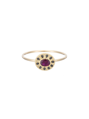 Halo Ring - Ruby