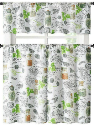 Kate Aurora Country Multi Spice Medley Complete 3 Piece Kitchen Curtain Tier & Valance Set