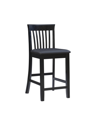 Torino Craftsmen 24" Counter Height Barstool Hardwood/black - Linon