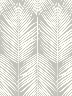 Palm Silhouette Peel-and-stick Wallpaper In Harbor Grey By Nextwall