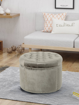 Tiernan Glam Velvet Tufted Ottoman - Christopher Knight Home