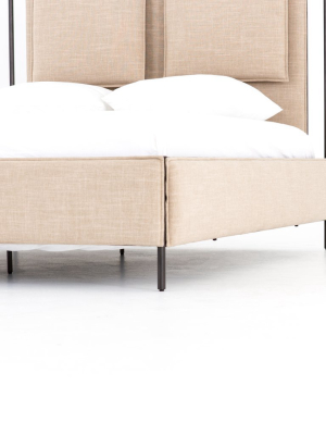 Leigh Upholstered Bed In Palm Ecru