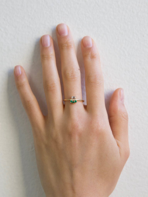 Emerald Baguette Lace Ring