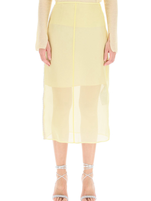 Jil Sander Bead Embellished Sheer Skirt