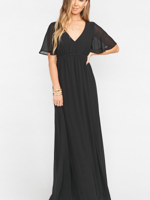 Emily Empire Maxi Dress ~ Black Chiffon