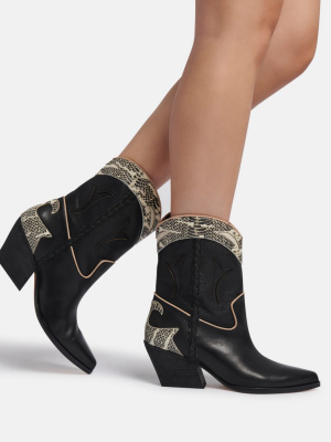 Loral Booties Black Leather