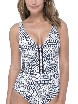 Profile By Gottex Tribal Batik One Piece Swimsuit