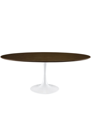 Tulip Style 78" Oval Wood Dining Table