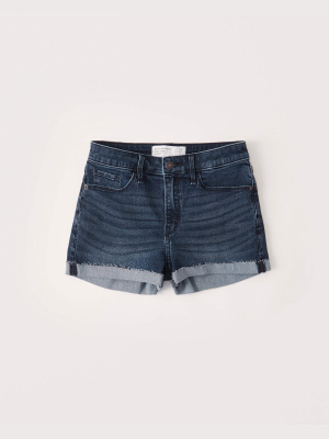 Mid Rise Denim Shorts