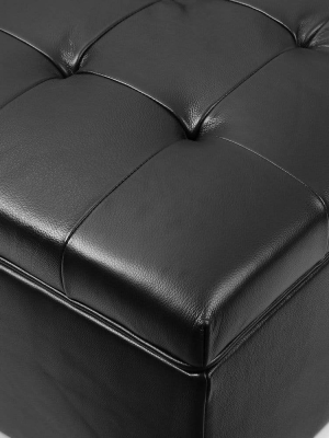 Louise Leather Storage Ottoman