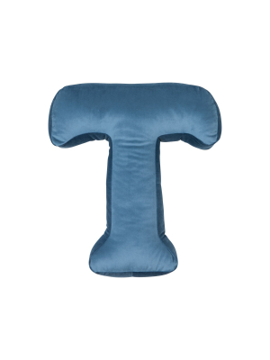 Velvet Letter T Cushion - Handmade To Order