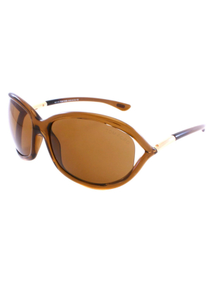 Tom Ford Jennifer Ft0008 48h Womens Oval Polarized Sunglasses Brown 61mm