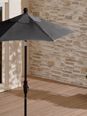 6' Round Sunbrella ® Charcoal High Dining Patio Umbrella With Tilt Black Frame