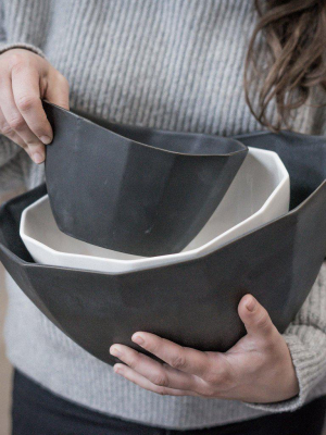 Nesting Bowl Set - Mica Black Satin Matte