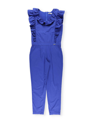 Msgm Kids Ruffle Detail Sleeveless Jumpsuit