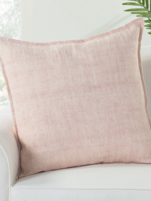 Blanche Solid Light Pink Throw Pillow