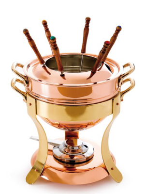Mauviel Copper Fondue Pot With Stand